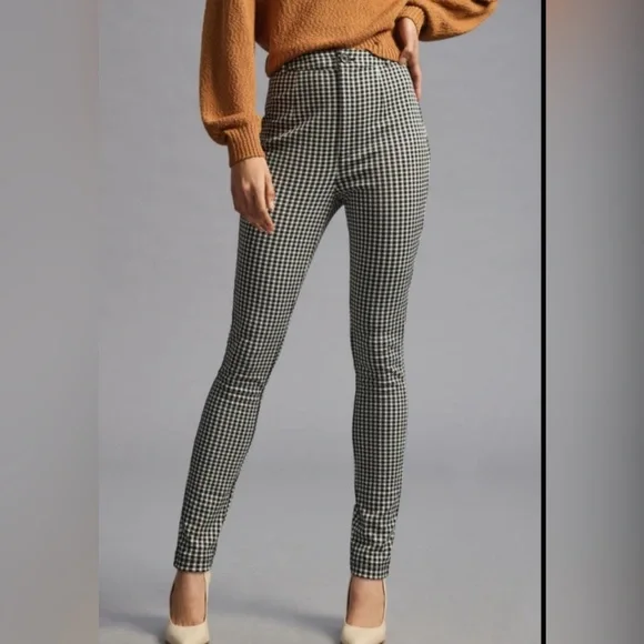 Maeve Black and White Gingham High-Rise Leggings #13 - Picture 3 of 8